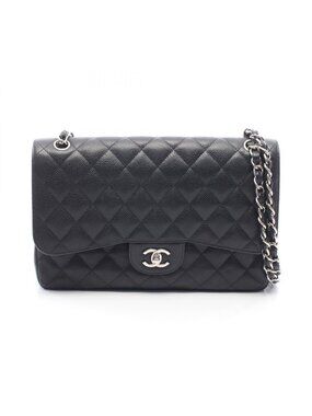 Chanel Shoulder Bag Maxi Quilted 30 Classic Large Double Flap Black Caviar